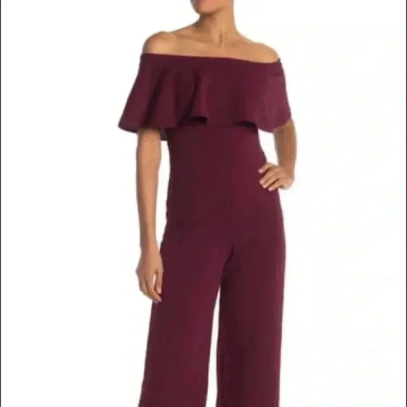 Onyx Nite Scuba Off the Shoulder Jumpsuit​​​ - Picture 1 of 13